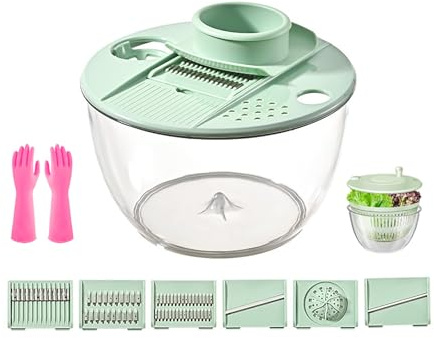 Essoreuse salade, bol nettoyage fruits, râpe avec couvercle récipient, séchoir légumes, râpe avec grand mélange, ensemble d'ustensiles cuisine, trancheuse, déchiqueteuse,rangement compact,robot(C)
