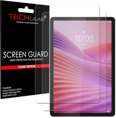 TECHGEAR Paquete de 2 protectores de pantalla para Lenovo Tab 25.7 cm 2025 TB311 / TB311FU / TB311XU Ultra Clear Protector de pantalla + paño de limpieza de pantalla y tarjeta aplicadora