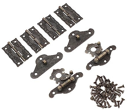 NUOBESTY Set De Charnières Et Loquets Anciens Pour Boîtes Accessoires Décoratifs Pour Projets Diy Coffres à Bijoux Et Rangement Vintage