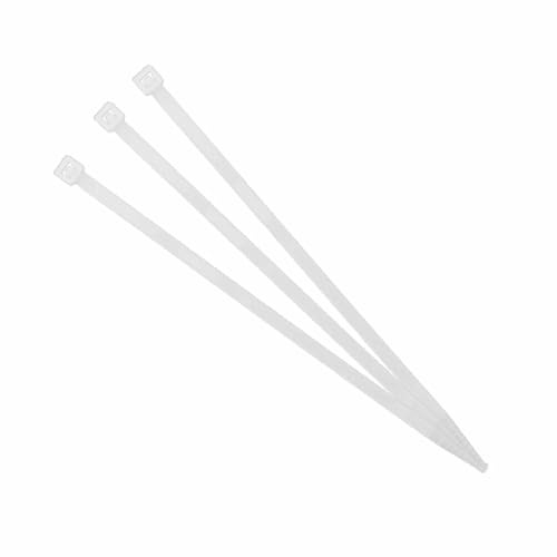 Lot de 100 colliers de serrage en nylon transparent 3,5 x 280 mm pour fixation et fixation de câbles et éléments dans les installations électriques et mécaniques.
