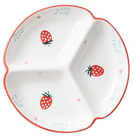GLEAVI Keramik Teller Mit Drei Fächern Strapazierfähig Und Bruchfest Frühstücksteller Für Portionierte Mahlzeiten Gesundes Speise-tablett Mit Glatten Kanten Und Vegan-freundlichem Design
