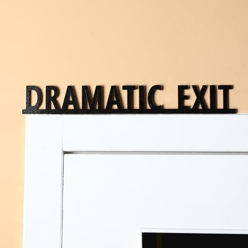 Geelin Dramatic Exit Türaufsatz, Holz, Halloween-Dekoration, Schwarz | Minimalistisches Design für Eingänge, Party-Tisch-Requisiten, saisonales Handwerk, Einweihungsgeschenk