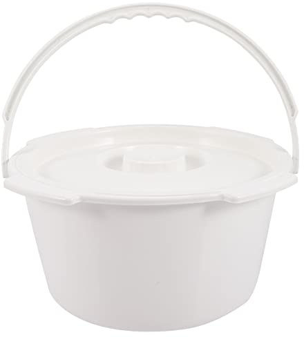 PACKOVE Orinal para Ancianos con Tapa y Cubo Interior de Pp Grueso, Silla de Baño Portátil para Adultos, Adecuado para Uso en Baño y Junto Cama