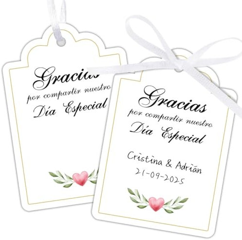 BOFUNX 50 Stücke Danke Geschenkanhänger Papier Geschenketiketten für Hochzeit Taufe Gastgeschenke