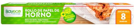 Papel de horno antiadherente y borde de corte en caja, rollo de 8 m, 12 unidades
