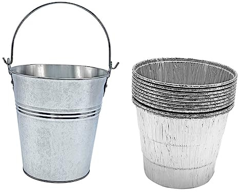 Abaodam 10pezzi Secchio per Raccolta Grasso Barbecue Portatile con Rivestimenti in per Grasso da Secchio per Raccolta da Barbecue