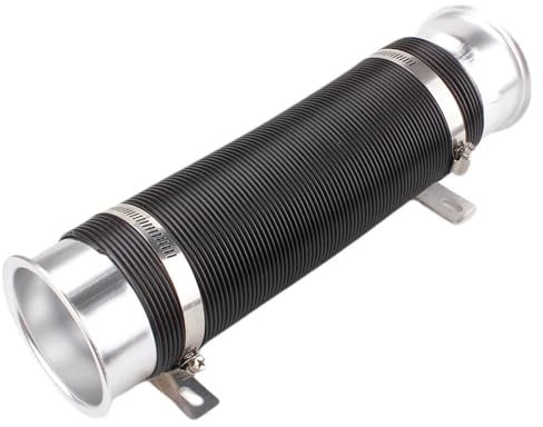 Lufteinlässe 76MM Auto Kaltluft Turbo Intake Einlassrohr Einstellbare Flexible Kanal Rohr Schlauch Lufteinlass im Auto(Silver)