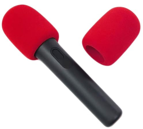 Drahtloses Handmikrofon Windschutz für JBL PartyBox Encore 2 / Encore Wireless Mic, Winddicht Speichelbeständig, Waschbare Schaumstoffabdeckung (rot)