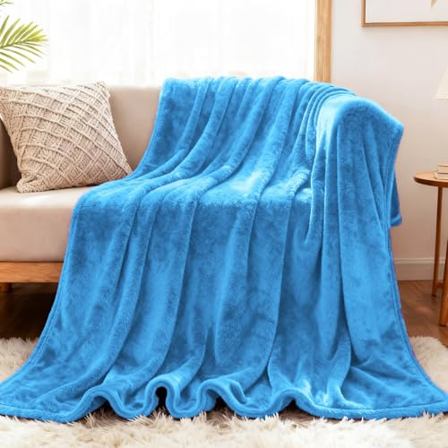 YXRS Kuscheldecke 135 x 200 cm Weich & Waschbar Flauschig Decke Fleecedecke Falten Beständig/Anti-Verfärben für Sofa/Bett/Couch, Blau