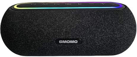 GMOMO® GM01 Portable Bluetooth Speaker – 60W Powerful HD Sound, Deep Bass, LED Ambient Lighting, TWS Pairing, IPX5 Water Resistant, AUX & TF Card Support. For Home, Garden, Travel, Beach, & Parties
