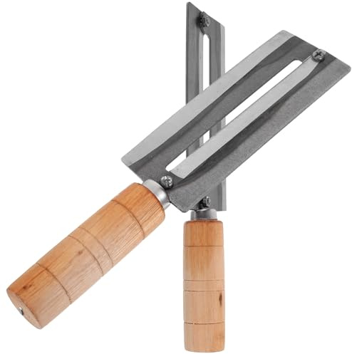 TOYANDONA 2 piezas Cortador de Caña y Piña de Acero al Carbono con Mango de Madera Pelador para Frutas y Verduras de Herramienta de Cocina Práctica para Uso Doméstico y Profesional