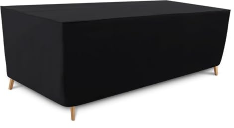 OOOXZO Bache Protection Table de Jardin Exterieur 180x100x70cm/LxBxH Impermeable, Coupe-Vent, Anti-UV Oxford Tissu 420D résistant Rectangulaire Housse Table et Chaise de Jardin
