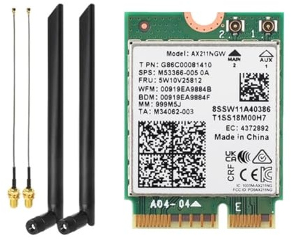 Jaywool AX211NGW WiFi 6E Tri Band 2.4G/5G/6Ghz Wireless Network Wifi Card Bluetooth 5.3 AX211 M.2 CNVio Wifi Wireless Card