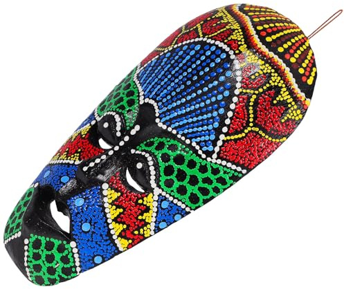 FOMIYES Máscara Decorativa Africana de Madera Tallada, Escultura de Pared Tribal Patrón Delicado para Decoración Artística Hogar o Obsequio Varios estilos