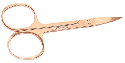 Recortadora de Acero Inoxidable Dorado de Vello Nasal y Cejas | Puntas Redondeadas, Corte Seguro Fácil de Usar Buen Agarre, Acabado Dorado