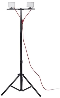 Projecteur de Chantier LED sur Pied, Filaire, x2 Projecteurs, 40 W, 2800 Lumens