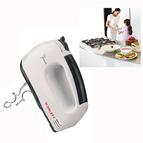 Cisixin Mezclador Eléctrico,Batidora Eléctrica Batir el Huevo, Mezclador de Batir Huevo y Leche en Acero Inoxidable