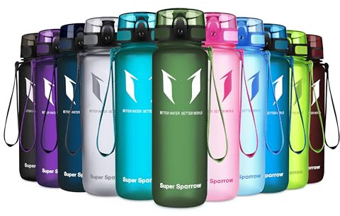 Super Sparrow Borraccia Sportiva & Bottiglia Bambini Senza Perdite - 500ml Borraccia Scuola - Senza BPA