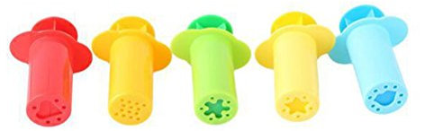 TOYMYTOY 5Pcs Kinderknete Spritzen Kunststoff Extrudieren Teig Plastilin Mold Werkzeug Set Kinder Spielzeug
