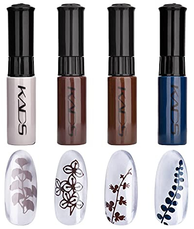 4 Farben Nagellack Set Dual Use stamping nagellack bunter einfarbig Druck Polnischen Stempeln Lack Maniküre Design Nagel Kunst Drucken Haken line Malerei Werkzeug