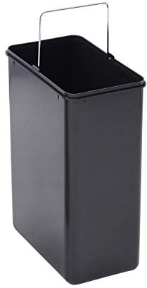 ARREGUI Step Bin 15 Litre Plastic Replacement Bin with Metal Handle - Black