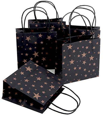 Logbuch-Verlag 5 Geschenktüten Weihnachten Sterne Weihnachtstüten 16 x 8 x 16 cm quadratisch zum Geschenke verpacken