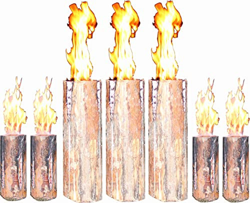 Schwedenfeuer Baumfackel Finnenfackel Gartenfackel Partyfackel Fackel 3 Stück H 60 cm D 15-20, 4 Stück 35 cm 10-15