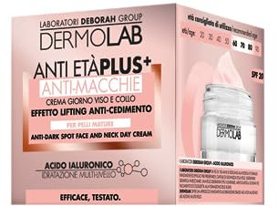 Dermolab Anti-Age Plus | Anti-rynk och fläckresistent ansiktskräm med hyaluronsyra för mogen hud 60+, formel med Niacinamid och C-vitamin, lyftande effekt, 50 ml