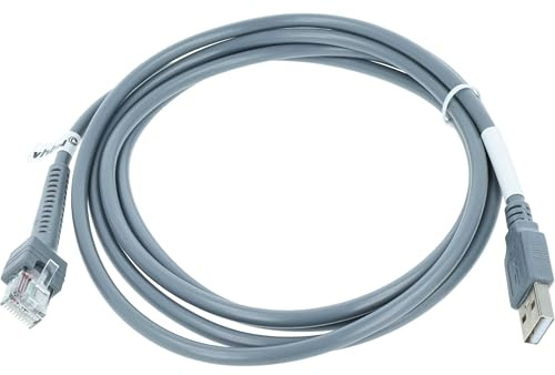vhbw cavo dati da spina USB 2.0 a spina RJ45 compatibile con Datalogic Gryphon GD4100, GD4130, GBT4100 lettore codici a barre - Cavo, 2 m grigio
