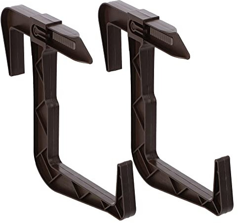 KADAX Blumenkastenhalterung ohne Bohren, Balkonkastenhalter im Set, verstellbare Haken und Halter für Blumenkasten, Blumenkastenhalterung für Balkon und Fensterbank (2 Stück, Braun)