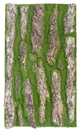 Künstliche Rinde – 30 x 50 cm künstliche Rinde für den Innenbereich Rohr Dekoration Kunstmoos | Gefälschte Baumrinde Grün Moos für Hochzeit Dekoration Wasserpfeife Säulenabdeckung Wrap Gras Wand DIY