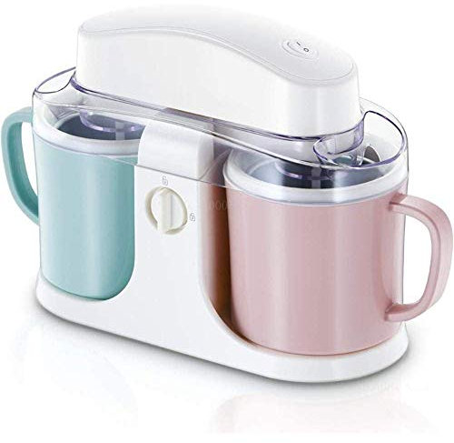 Mini Creativity Gelatiera elettrica Doppia Botte Piccola gelatiera 1 L Macchina per Gelato Automatica Completa Bambino Fai da Te Fatto in casa A