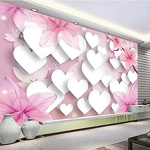 Papel tapiz de pared 3D Papel tapiz 3D para el hogar Papel tapiz de princesa para guardería Perspectiva Rosa R Decoración Fotomural Sala De Estar Pared Pintado Papel Tapiz No Tejido-430cm×300cm
