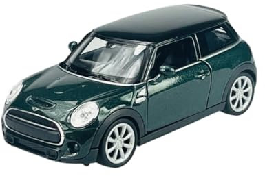 DROMADER Welly Mini Cooper S F56 New Hatch 3 Türer Grün mit Schwarzem Dach 2014 1/34-1/39 Die Cast Neu Modell Auto
