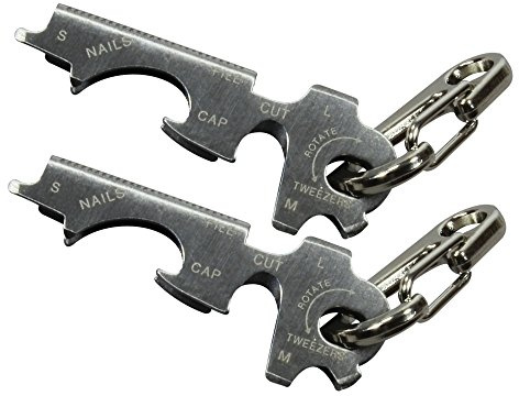 com-four® 2x Multitool, Schlüsselanhänger mit 8 Funktionen | Schlüsselwerkzeug mit Flaschenöffner - Schraubendreher - Nagelfeile - Nagelreiniger - Cutter und Pinzette