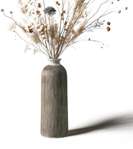 Joy PerfvmE - Keramikvase für Pampasgras – Moderne Blumenvase und Deko Vase aus Keramik, ideal für Pampasgras, minimalistisch und stilvoll (H27 cm)