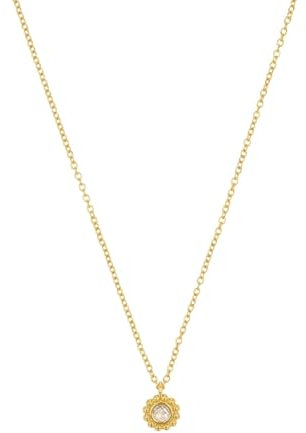 NOELANI Kette mit Anhänger 925 Sterling Silber Damen Halsschmuck, mit Zirkonia synth., 40+5 cm, Weiß, Blume, Kommt in Schmuck Geschenk Box, 2037945