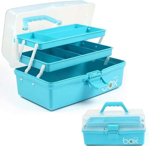Ant Warrior Medizinbox, Medikamentenbox aufbewahrung, mit 2 compartments, Arzneimittel aufbewahrung große capazität mit griff, für zu Hause, im Freien (Marineblau)