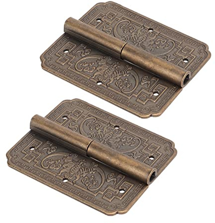LetCart Dekorative Antik Messing Scharniere Antik Messing Scharniere 2 Sets Vintage Elemente Korrosionsbeständig für Küchenschrank Schranktür 3,8 cm Bronze