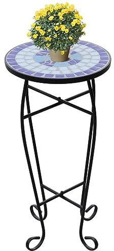 Homgoday Soffbord Växter Mönster Blå och Vit Mosaik, Inredning, Utomhusbord, Matbord, Köksbord Utomhus Bord