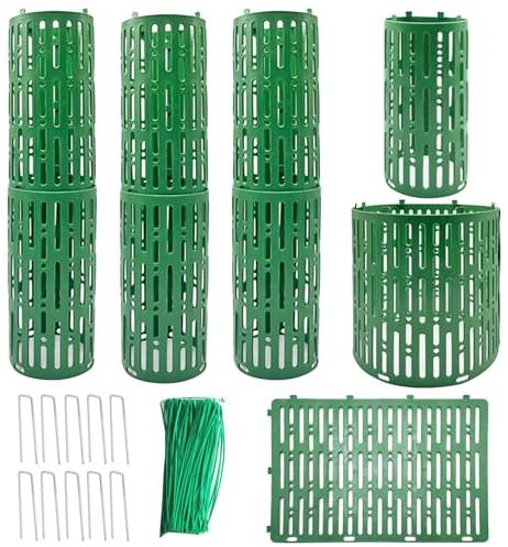 10 Stück Baumstammschutz, 20 cm Kunststoff-Baumschutz, Erweiterbarer Baumrindenschutz mit 10 U-Klammern, Schutz Baumschon, Baumschutz Stammschutz für Bäume Verbissschutz Baumschutzhülle