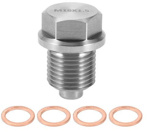 A ABSOPRO Boulon De Vidange D'Huile Anti-Fuite Pour Carter D'Huile, Vis De Réparation De Filetage En Acier Inoxydable Ton Argent 1 Ensemble M16X1.5