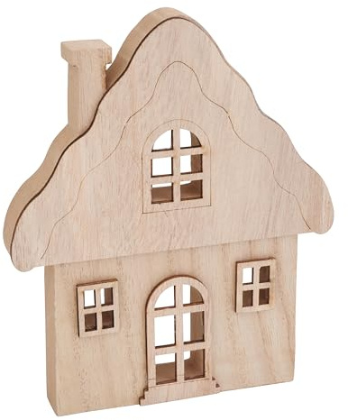 VBS Haus Silhouette Wintertime, 5-TLG., MDF-Holz, ideal für Fotos, Platzkarten oder Notizen, Dekoration und Basteln