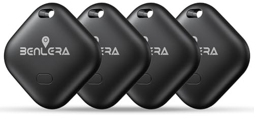 Benlera Smart Tag Schlüsselfinder Kompatibel mit Apple Wo ist? APP (nur iOS), Koffer Tracker, Air Tracker Tag für Schlüssel, Gepäck, Koffer, Brieftasche, fahrrad, mit Austauschbarer Batterie, 4er Pack
