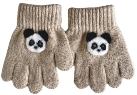 NVOQILIN 1 Paar Cartoon-Kinderhandschuhe, weicher und atmungsaktiver Strickstoff für Jungen und Mädchen, 3–6 Jahre, Winter, Outdoor, Spiel-Fäustlinge, warm