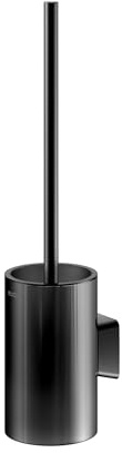 KEUCO Rose Bürstengarnitur mit Glasgehäuse & Bürste, ohne Bohren, schwarz | Made in Germany, inkl. Klebeset und Schraubset, WC-Bürstenhalter mit Klobürste