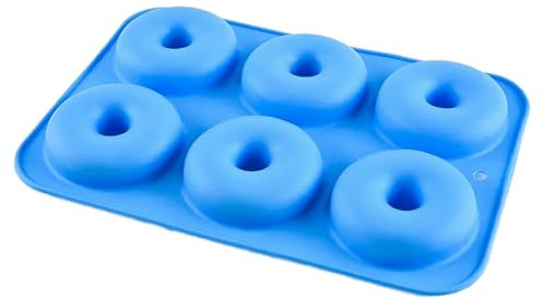Bakee UK Moule à beignet en silicone anti-adhésif réutilisable pour utilisation au four Bleu