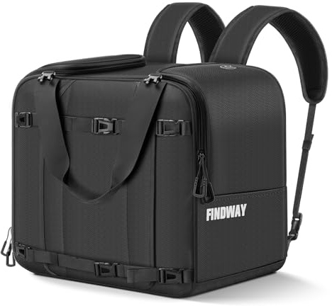 findway Skischuhtasche, 55L Skischuh Reiserucksack für Skihelm, Brille, Handschuhe, Snowboard & Zubehör
