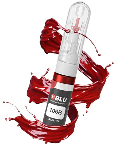 BLU Lackstift Auto kompatibel für FIAT 106B ROT ROSSOMARANELLO | Auto Lack Reparatur 2in1 Ausbesserungslack Pinsel + Nadel
