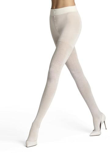 FALKE dam strumpbyxor Fable Estate W Ti ull mönstrad 1 styck, vit off-white 2040, 44-46, Vit off-white 2040, 44-46